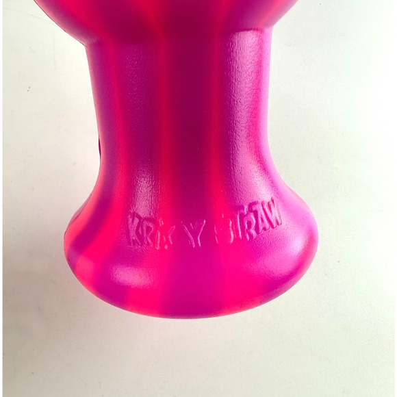 Vintage Krazy Straw Hurricane Cup Neon Hot Pink And Purple Stripes 20 ounces - Picture 5 of 10